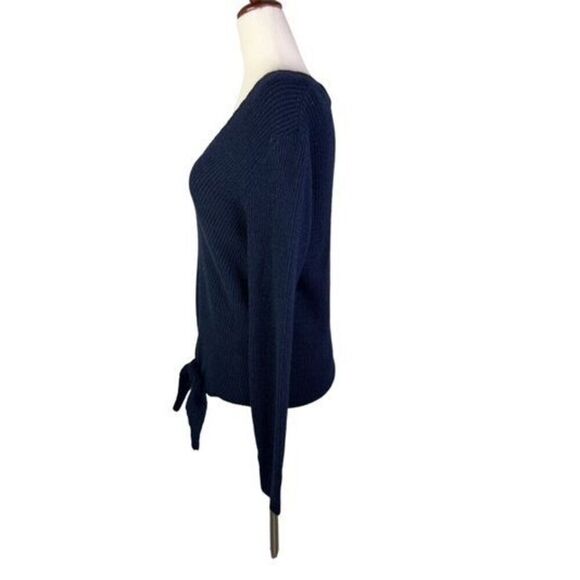MOTH by Anthropologie sweater women’s Small navy blue V-neck boho ribbed knit - Picture 2 of 9